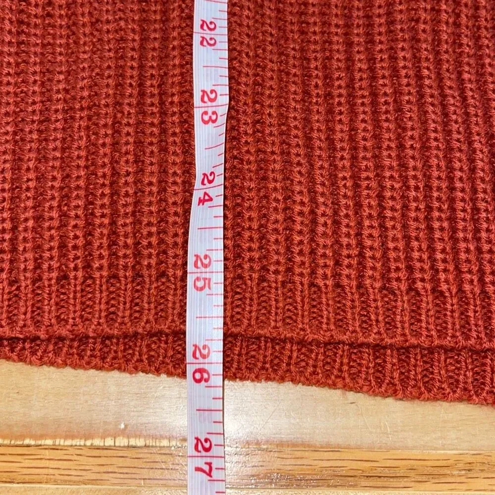 Pretty Garden Womens Cable Knit Sleeve Ribbed Pullover Sweater‎ Rust Small NWT